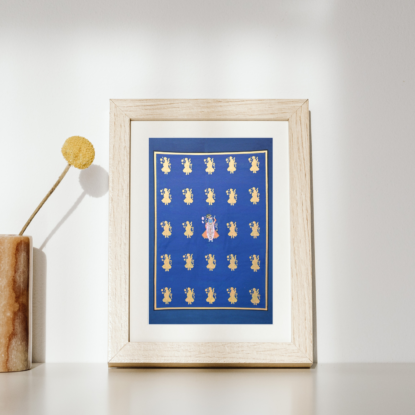 Shrenath Ji Pattern Blue Background