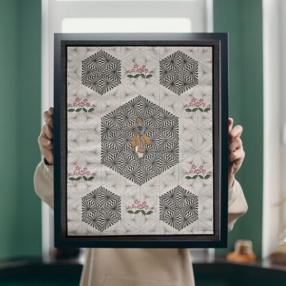 Krishna With Haxagonal Pattern