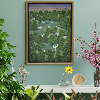 Jungle scene in Pichwai style